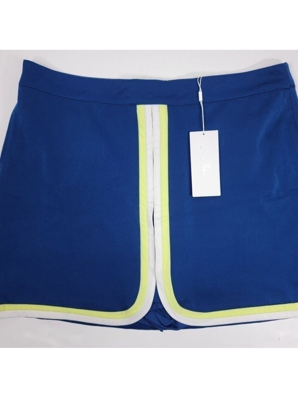NWT Lady Hagen Golf Skort Women's 14 Color Block Navy Blue W/ Trim Stretch NEW
